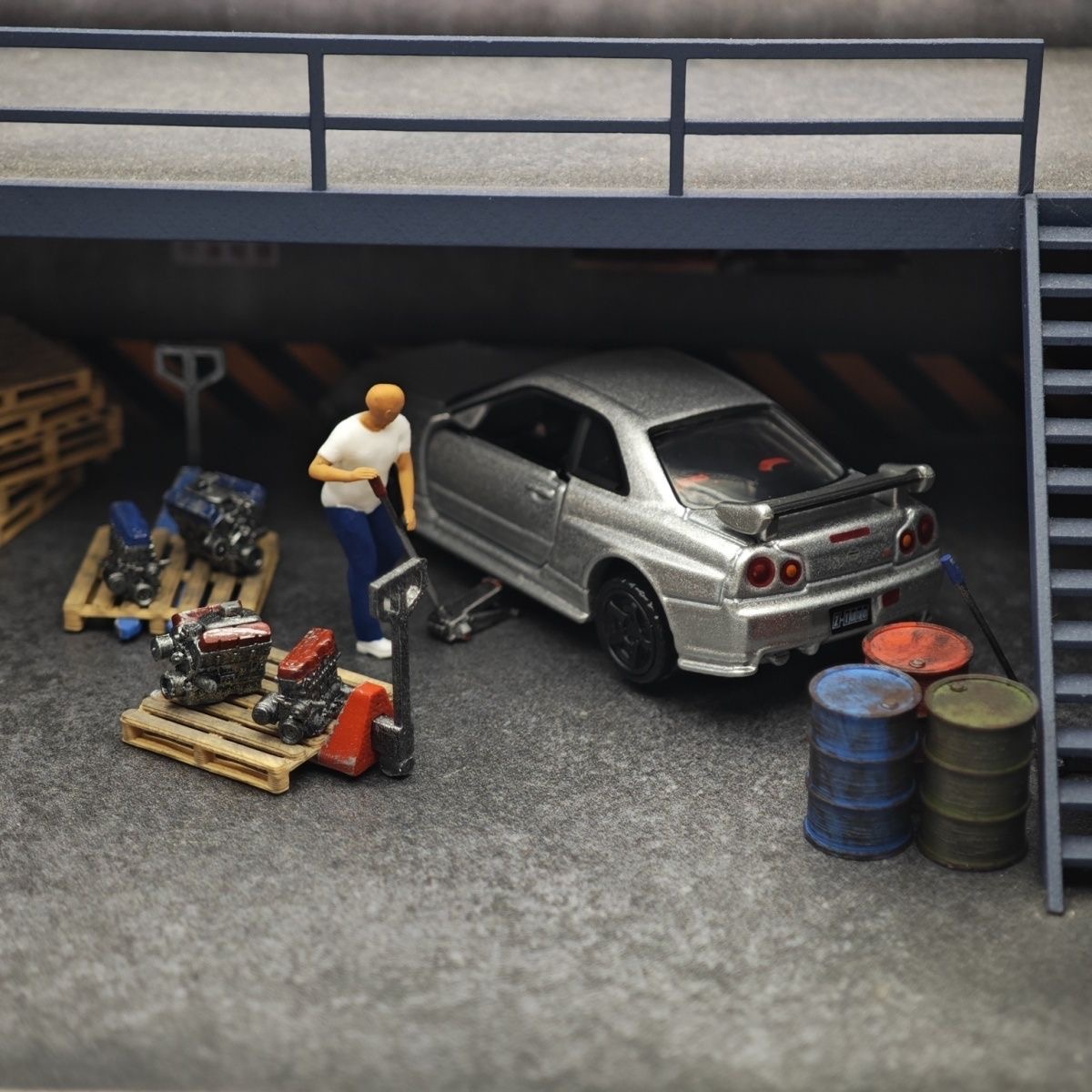 1:64 Car Model Repair Shop Sce - đánh giá và giá Car Jack