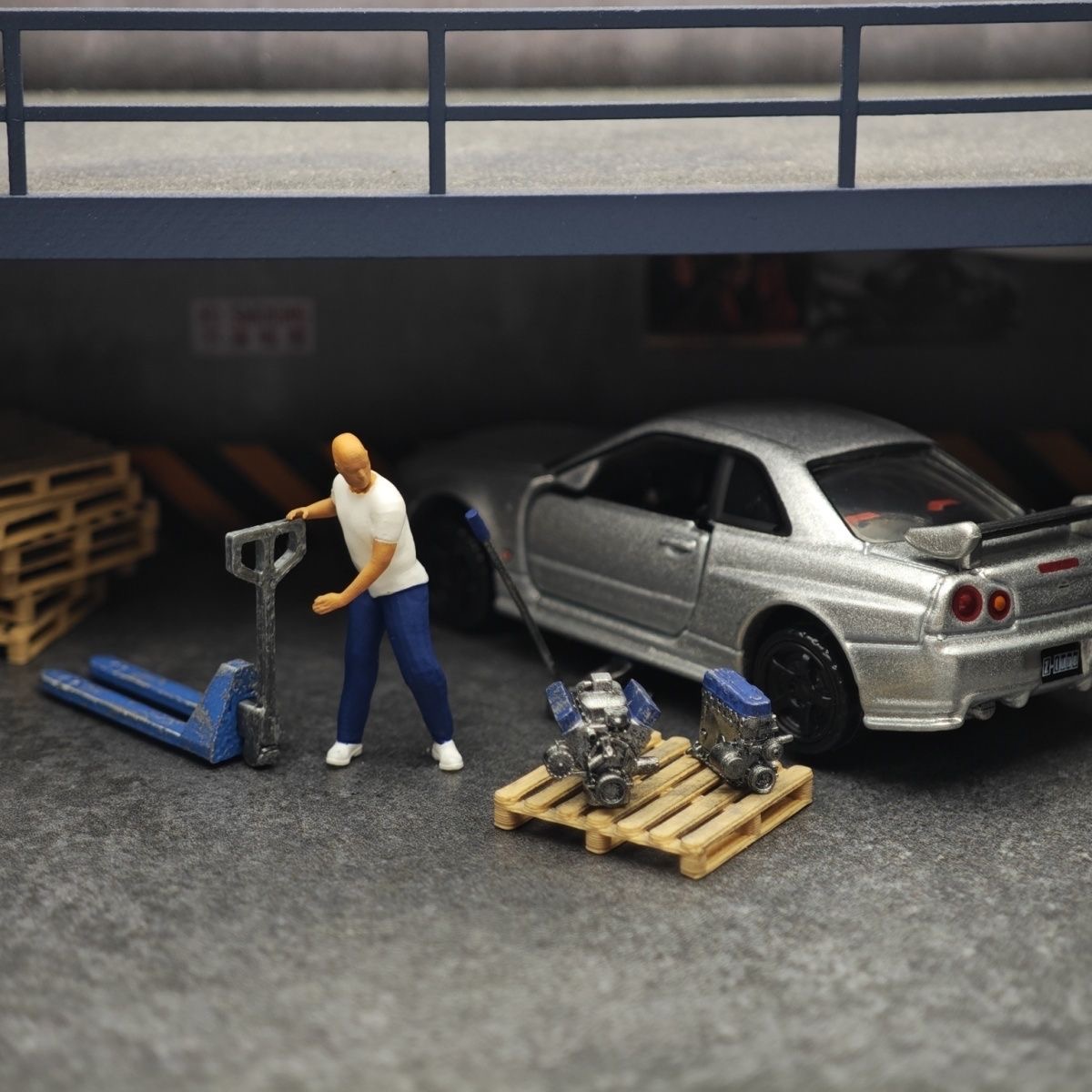 1:64 Car Model Repair Shop Sce - đánh giá và giá Car Jack